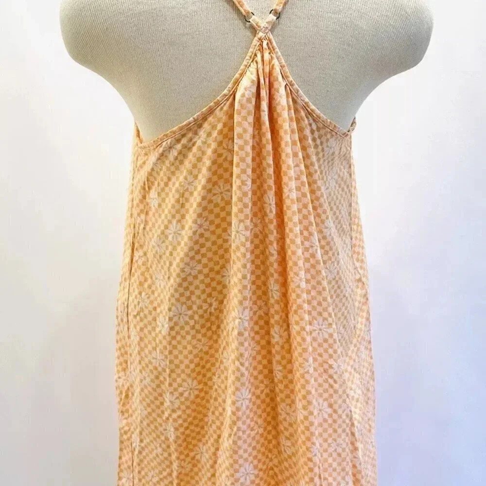 NWT SO GOODS FOR LIFE Juniors Sleeveless Halter Neck Orange Mini Dress Sz Medium - Picture 9 of 11
